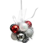Sujet de Noël Fleur Etoile 9cm Rouge & Gris