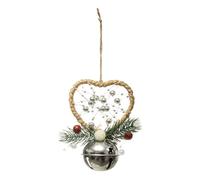 Sujet de Noël Grelot ""Héritage"" 12cm Argent & Beige