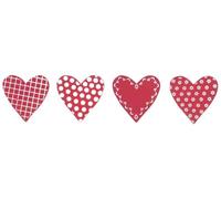 Sujet en Bois thème Coeur Rouge (Lot de 8)