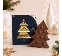 Sujet en chocolat forme Sapin de Noël - Chocolat Lait Artisanal éclats de noisettes caramélisées de Noël