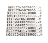 Sujurio 170 Pièces Support de Compteur Réglable avec Numéros Étiquettes Prix Vente Affichage Blocs de Prix Étiquettes de Prix Cubes en Plastique Blanc pour Kit D'Exposition des Prix