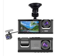 Sujurio 3 CaméRa Dash Cam 1080P 2 Pouces ÉCran Dashcam Noir Pilote Enregistreur pour Taxi Car DVR CaméRa Universel