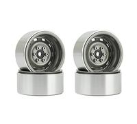 Sujurio 4PCS 1.9Pouce Metal Beadlock Wheel Hub Jante pour 1/10 RC Crawler Car Titanium