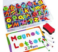 Sujurio Ensemble de 244 Chiffres de Lettres MagnéTiques, Alphabet en Mousse et Minuscule ABC 123 Aimants pour RéFrigéRateur, Ensemble de éDucatifs