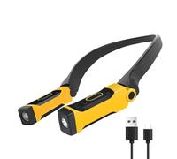 Sujurio Lampe de Lecture USB Rechargeable, Lampe de Cou, 2 Niveaux de Luminosité, Bras Pliables pour Lire, Réparer