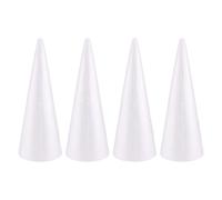 Sujurio Lot de 4 cônes d'arbre en mousse pour loisirs créatifs, fournitures d'art en polystyrène blanc (11,4 x 34,5 cm)