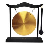 Sujurio Mini Bureau Gong Table Carillon à Vent Instrument de Percussion Cymbales Gongs avec Maillet pour la Décoration Intérieure Cadeau de Pendaison de Crémaillère-Un Facile à Utiliser