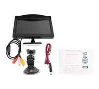 Sujurio Moniteur Une éCran LCD HD TFT 800X480 de 5 Pouces avec Double Support de pour CaméRa de Recul de Voiture/Vue ArrièRe/Lecteur DVD/MultiméDia