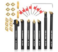 Sujurio Outil rotatif 5/16, tige de 8 mm, 7 supports pour outils rotatifs, tarauds, avec 14 pièces en carbure de tungstène