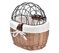 Sujurio Panier de guidon en osier tissé à la main pour chat et chat