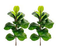 Sujurio Plantes artificielles en forme de feuilles de violon, figuier, faux ficus lyrata, arbre, faux buissons verts pour jardin, porche, fenêtre, décoration de boîte