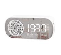Sujurio Réveil numérique à LED avec radio FM et haut-parleur Bluetooth, 3 niveaux de luminosité, mode de gradation, horloges snooze pour décoration