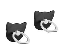 SUKADE Lot de 2 anneaux de préhension pour téléphone, 2 anneaux de support en forme de chat, rotation à 360 ° et rabat à 180 ° pour tous les smartphones (noir)