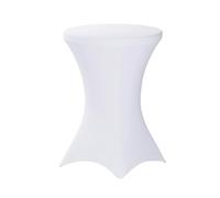 SUKAIKEQA Nappes élastiques Extensibles•Design Moderne Minimaliste•Facile à Installer•Parfait pour Bar,Tables Rondes, Mariages, Fêtes•Ambiance Élégante (1, Blanc, 80_x_85_cm)