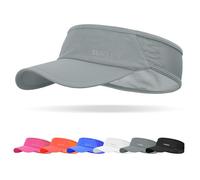 Sukeen Chapeau de protection solaire UPF 50+ UV - Chapeau de golf pour course à pied - Visière élastique rafraîchissante avec bandeau respirant - Casquette de sport pour le tennis et le cyclisme, gris