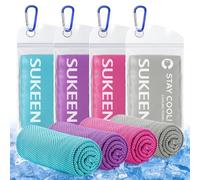 Sukeen - Ensemble de serviettes de refroidissement, pack de 4 (101,6 x 30,5 cm), serviette de voyage et de sport à séchage rapide, adaptée pour le travail en plein air