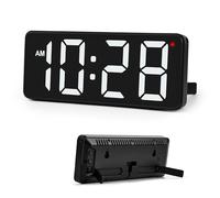 Sukeen Horloge murale numérique - Horloge murale numérique avec grands chiffres - Contrôle automatique de la lumière - 12/24H - Horloge murale sans bruit de tic-tac avec salon, chambre à coucher