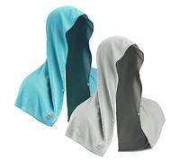 Sukeen Lot de 2 Serviettes rafraîchissantes à Capuche pour Le Cou et Le Visage, séchage Rapide, absorbantes, rafraîchissantes, en Microfibre, pour la Plage, Le Camping, la Construction, Bleu lac/Gris