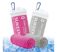 Sukeen Lot de 2 Serviettes Rafraîchissantes de Sport et Voyage pour Homme et Femme (101,6 x 30,5 cm) - pour Camping, Sueur, Yoga
