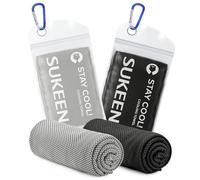 Sukeen Lot de 2 serviettes rafraîchissantes pour le cou, douces, respirantes, serviettes de sport, serviettes de sport, serviette de glace, serviette en microfibre fraîche pour homme et femme, pour