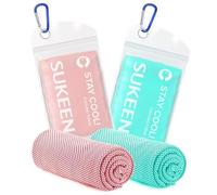 Sukeen Lot de 2 serviettes rafraîchissantes pour le cou, serviettes de sport douces et respirantes en microfibre pour homme et femme, pour l'entraînement, le sport, le yoga, le golf (101,6 x 30,5 cm)