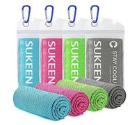 Sukeen Lot de 4 serviettes rafraîchissantes (101.6x30.5 cm), serviette rafraîchissante à séchage rapide, serviette de refroidissement pour le cou, serviette fraîche pour instantané