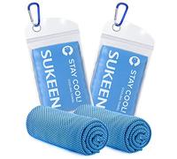 Sukeen Serviette de Refroidissement, 100x30cm Lot de 2 Serviettes Rafraîchissantes pour Le Cou, Serviette Sport Microfibre, Cooling Towel pour Entraînement, Fitness, Sports, Voyages, Yoga, Golf
