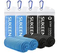 Sukeen Serviette de Refroidissement, Instantanée Froide Serviette de Glace, sèche Rapide Sports Gym Cool Serviette Cou Serviette Rafraîchissante Lot de 4, Cooling Towel
