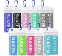 Sukeen Serviette de Refroidissement, Instantanée Froide Serviette de Glace, Serviette Cou Serviette Rafraîchissante Lot de 10, sèche Rapide Sports Gym Cool, Cooling Towel