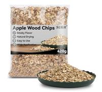 Sukh Copeaux de bois de pommier pour fumoir - 420 g - Copeaux de bois pour fumer - Copeaux de bois pour fumer - Copeaux de bois pour griller, fumer, barbecue