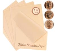 Sukh Lot de 10 peaux vierges pour pratique du tatouage - 19 x 14 cm - En silicone - Double face - Pour débutants et artistes expérimentés
