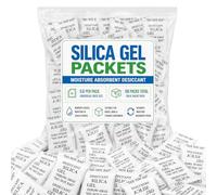 Sukh Lot de 50 sachets de gel de silice - 5 g de perles déshydratantes | Pack déshydratant pour stockage, packs d'humidité pour placard, vêtements, chaussures, voiture, bijoux, filaments 3D