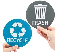 Sukh Lot de 6 grands autocollants de recyclage pour poubelle - Vinyle de recyclage des déchets parfaits pour la cuisine, la maison, le bureau, le travail, les événements commerciaux, l'appartement