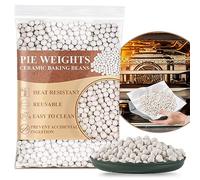 Sukh Poids à tarte de 0,9 kg pour la cuisson - Poids de croûte à tarte en céramique pour cuisson en céramique naturelle réutilisable - Indispensable pour la cuisine - Pierre ronde pour four à vapeur