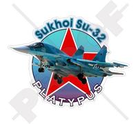 Sukhoi Su-32 Platypus Russe Soviétique Suchoi Russie, 150mm Vinyl Sticker, Autocollant