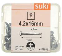 Suki 6177052 Vis tôle auto foreuse Tête ronde PH Acier zingué 4,2 x 16 40 pièces