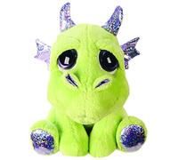 Suki Gifts Lil Peepers Fun Blaze Dragon Plush Toy with Silver Sparkle Accents (Medium, Green)