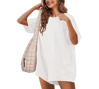 Sukiglam Combinaison Femme Été Manches Courtes Combishort Col en V Dos Nu Jumpsuit Casual Loose Salopette Short Chic et Élégant Grande Taille Une Pièce Shorts Avec Poches Décontracté Plage Rompers