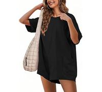 Sukiglam Combinaison Femme Été Manches Courtes Combishort Col en V Dos Nu Jumpsuit Casual Loose Salopette Short Chic et Élégant Grande Taille Une Pièce Shorts Avec Poches Décontracté Plage Rompers