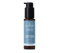 Sukin Hydration Hydrafusion Crème de nuit pour peaux déshydratées, hydrate aux algues marines, acide hyaluronique, complexe de maïs, crème végétalienne, neutre en carbone, 99 % d'huiles naturelles, 60