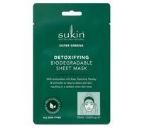 Sukin - Masque en Tissu Biodégradable Détoxifiant Super Greens