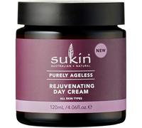 Sukin Purely Ageless Crème de jour raffermissante 120 ml, hydratante, peau repulpée et lisse, avec ribose, hibiscus blanc et baobab, jojoba et beurre de cacao, pour le visage, le cou et le décolleté