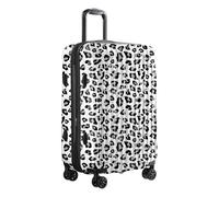 sukiost Bagage à main de 50,8 cm avec roulettes rotatives, ensemble de valises rigides avec serrure TSA, valise à main durable, Motif léopard Blanc, M(Checked-24")