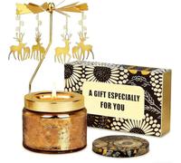 SUKIYPO - Cadeau d'anniversaire pour femme, bougie parfumée rotative avec motif flocon de neige, parfum rose, bougie décorative pour décoration d'intérieur, cadeau de Noël personnalisé pour elle