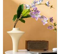 SUKIYPO Vase en Céramique Blanc - Vase Moderne pour Décoration Nordique - Vase à Fleurs Bohème Esthétique pour la Maison, Le Salon, Le Bureau, la Ferme, la Table Basse (Beige)