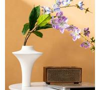 SUKIYPO Vase en Céramique Blanc - Vase Moderne pour Décoration Nordique - Vase à Fleurs Bohème Esthétique pour la Maison, Le Salon, Le Bureau, la Ferme, la Table Basse