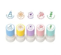 Sukizifa Tampons de professeurs de français, Sciences, 5 pièces | Tampons auto-encreurs Morandi avec citations françaises et motifs scientifiques, pour cours, devoirs et éloges