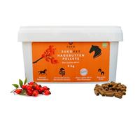Suko-Vet Granulés d'églantier bio pour chevaux 3 kg I Système articulaire et immunitaire naturel pour chevaux avec cynorrhodon I Omega-3 et oméga-6 I Riche en fibres I Soulagement du stress et de