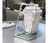 sukoly T3 Coque en silicone transparente compatible avec iPhone 13 Pro, motif nœud mignon, pour femmes et filles, anti-jaunissement, coupe fine, protection intégrale antichoc avec nœud, T3