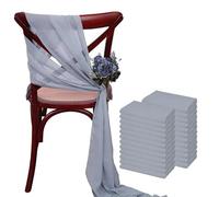 SUKORI Ceintures de Chaise en Mousseline de Soie, 24 pièces, 12 Ensembles, 17x275cm, Vert Sauge, couvertures de Chaise de Mariage, Ruban, décor de Chaise d'allée pour fête de Mariage